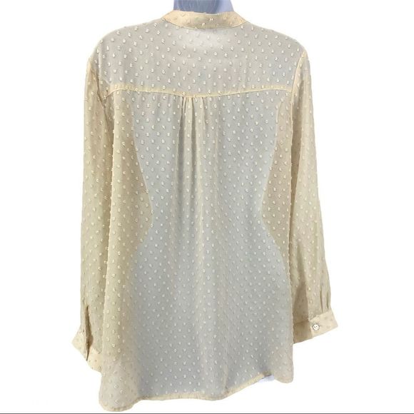 Stitch Fix Ellison Swiss Dot top ivory blouse -M - Picture 5 of 17